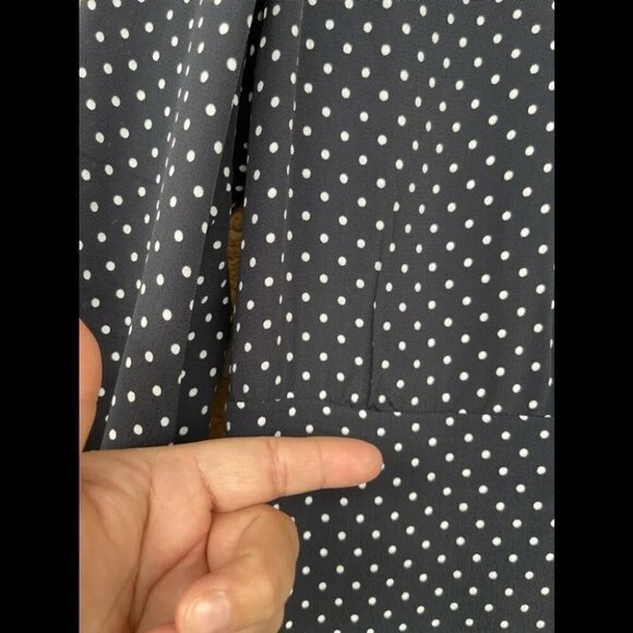 THEORY Polka Dot Long-Sleeve Mini Crepe Dress size 12 - Picture 5 of 12